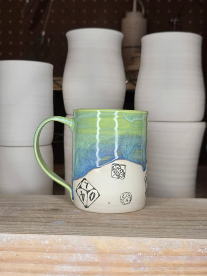 Lime Raspberry Dice Mug